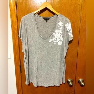 Simply Vera Wang Embroidered Tee 2X